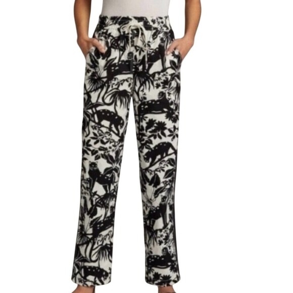 Maeve by Anthropologie Pants - Maeve Anthropologie Tenley Twill Track Pants L Women Black White Panther Cat